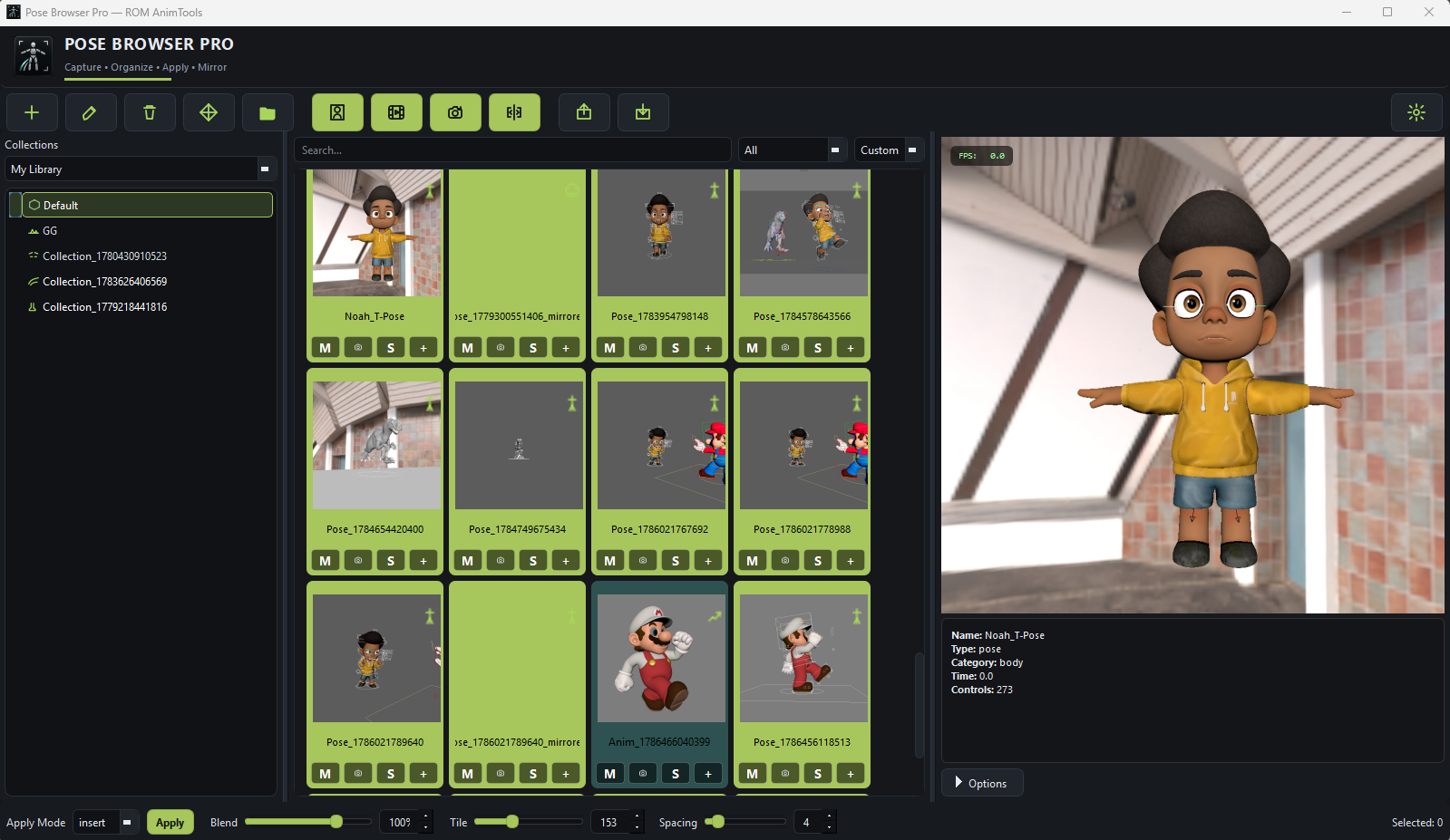 Pose Browser Pro — full UI
